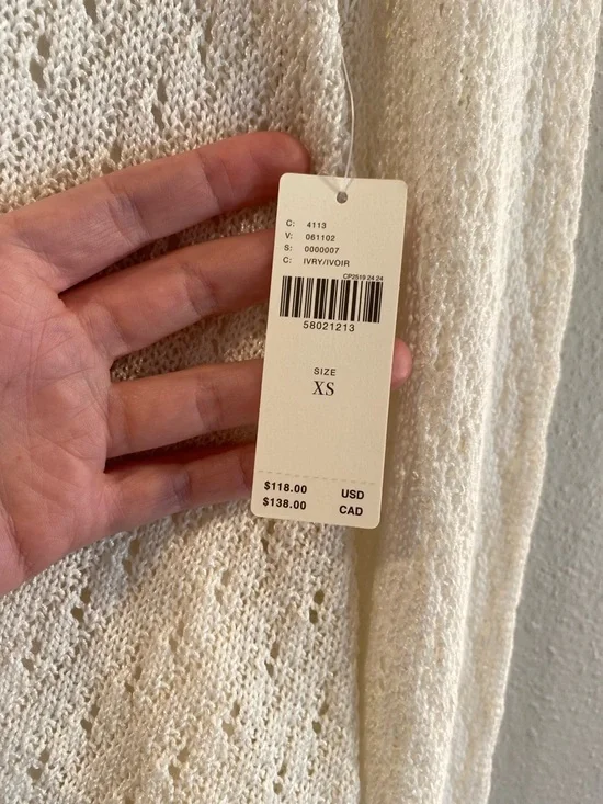 Anthropologie Ivory Crochet Open Knit Layered Sweater Set Size XS Boho Festival - Picture 5 of 11